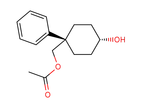 Molecular Structure of 51510-05-5 (Cyclohexanemethanol, 4-hydroxy-1-phenyl-, a-acetate, cis-)