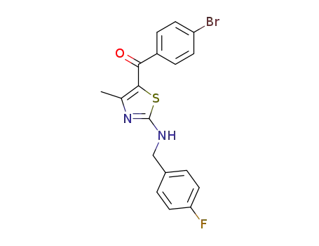 Molecular Structure of 73161-48-5 ((4-bromo-phenyl)-[2-(4-fluoro-benzylamino)-4-methyl-thiazol-5-yl]-methanone)