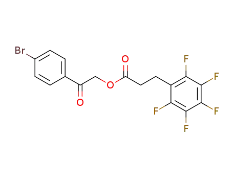 Molecular Structure of 1868-44-6 (3-<2,3,4,5,6-Pentafluor-phenyl>-propionsaeure-<4-brom-phenacetylester>)