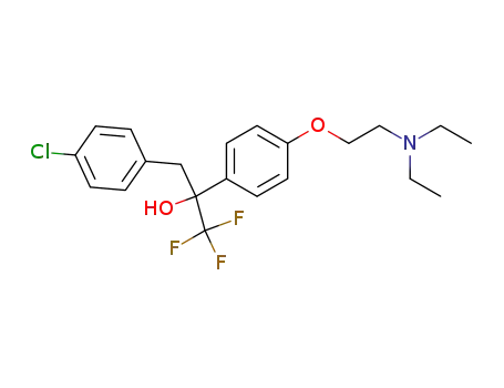 Molecular Structure of 4048-18-4 (1-(4-Chlor-phenyl)-2-<4-(2-diethylamino-ethoxy)-phenyl>-3,3,3-trifluor-propan-2-ol)