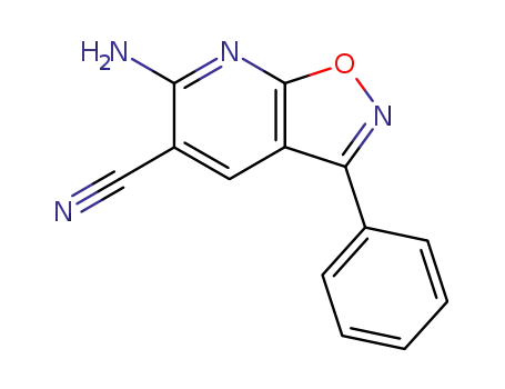 Molecular Structure of 65246-79-9 (Isoxazolo[5,4-b]pyridine-5-carbonitrile, 6-amino-3-phenyl-)