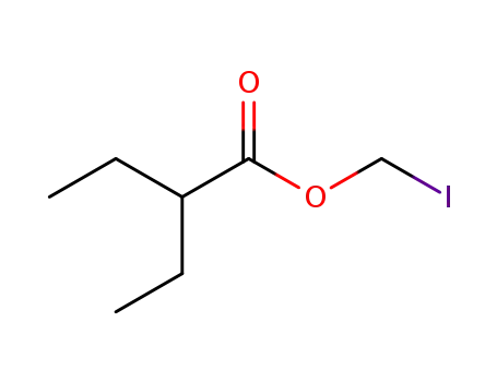 Molecular Structure of 83141-96-2 (Butanoic acid, 2-ethyl-, iodomethyl ester)