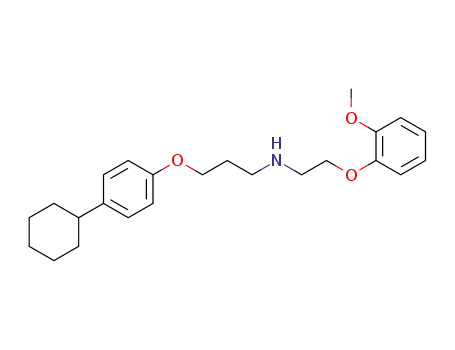 Molecular Structure of 47591-39-9 (N-<2-(2-Methoxy-phenoxy)-aethyl>-3-(4-cyclohexyl-phenoxy)-propylamin)