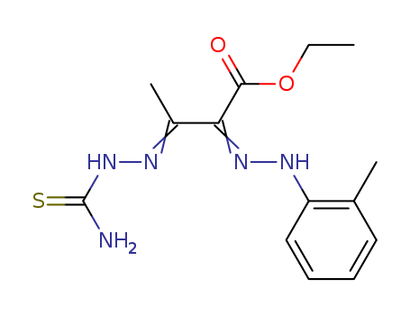 Butanoic acid,3-[2-(aminothioxomethyl)hydrazinylidene]-2-[2-(2-methylphenyl)hydrazinylidene]-,ethyl ester cas  29783-75-3