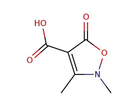 Molecular Structure of 63286-02-2 (4-Isoxazolecarboxylic acid, 2,5-dihydro-2,3-dimethyl-5-oxo-)