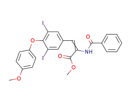 2-benzoylamino-3-[3,5-diiodo-4-(4-methoxy-phenoxy)-phenyl]-acrylic acid methyl ester