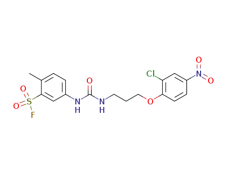 Molecular Structure of 25313-28-4 (5-({[3-(2-chloro-4-nitrophenoxy)propyl]carbamoyl}amino)-2-methylbenzenesulfonyl fluoride)