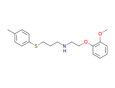 N-<2-(2-Methoxy-phenoxy)-aethyl>-3-(4-methyl-phenylmercapto)-propylamin