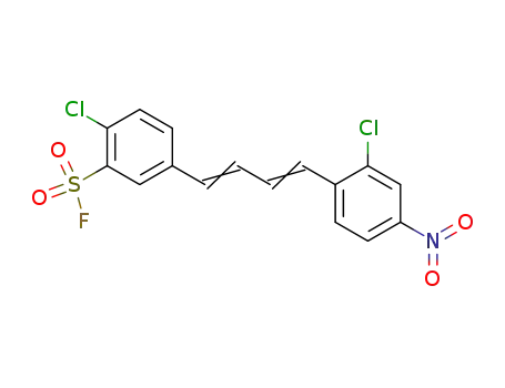Molecular Structure of 31368-28-2 (2-chloro-5-[4-(2-chloro-4-nitrophenyl)buta-1,3-dien-1-yl]benzenesulfonyl fluoride)