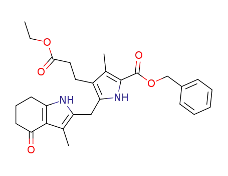benzyl 4-(2-ethoxycarbonylethyl)-3-methyl-5-<(3-methyl-4-oxo-4,5,6,7-tetrahydro-1H-indol-2-yl)methyl>-1H-pyrrole-2-carboxylate