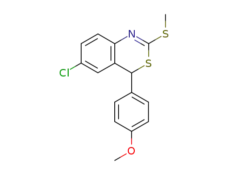 6-chloro-4-(4-methoxy-phenyl)-2-methylsulfanyl-4<i>H</i>-benzo[<i>d</i>][1,3]thiazine