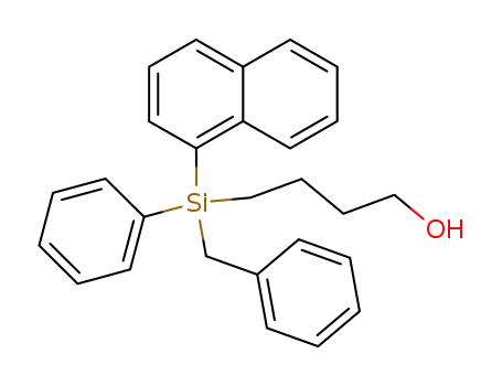 Molecular Structure of 60364-84-3 (4-(Benzyl-naphthalen-1-yl-phenyl-silanyl)-butan-1-ol)