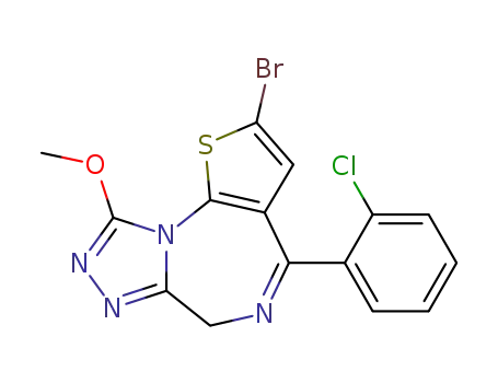 2-bromo-4-(2-chloro-phenyl)-9-methoxy-6<i>H</i>-thieno[3,2-<i>f</i>][1,2,4]triazolo[4,3-<i>a</i>][1,4]diazepine