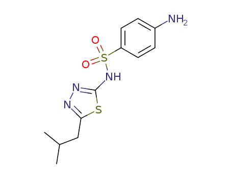 Molecular Structure of 3571-94-6 (4-amino-N-[5-(2-methylpropyl)-1,3,4-thiadiazol-2-yl]benzenesulfonamide)