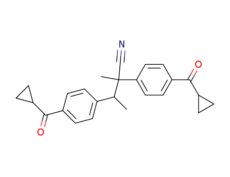 2,3-Bis-(4-cyclopropanecarbonyl-phenyl)-2-methyl-butyronitrile