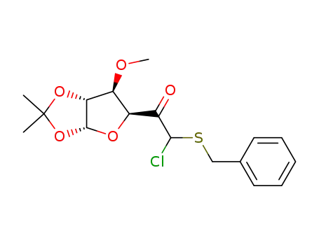 (6Ξ)-<i>S</i>-benzyl-6-chloro-<i>O</i><sup>1</sup>,<i>O</i><sup>2</sup>-isopropylidene-<i>O</i><sup>3</sup>-methyl-α-<i>D</i>-<i>xylo</i>-6-thio-[5]hexosul-1,4-ose