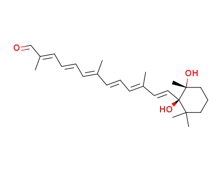 Molecular Structure of 57951-41-4 ((2E,4E,6E,8E,10E,12E)-13-((1R,2R)-1,2-Dihydroxy-2,6,6-trimethyl-cyclohexyl)-2,7,11-trimethyl-trideca-2,4,6,8,10,12-hexaenal)