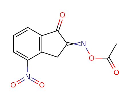 Molecular Structure of 95074-64-9 (2-Acetoximino-4-nitro-indan-1-on)