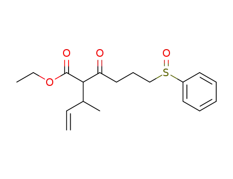 2-(1-Buten-3-yl)-3-oxo-6-phenylsulfinyl-hexancarbonsaeure-aethylester