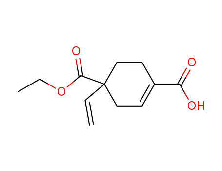 Molecular Structure of 62097-08-9 (1-Cyclohexene-1,4-dicarboxylic acid, 4-ethenyl-, 4-ethyl ester)