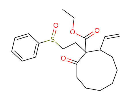 2-Oxo-1-<2-(phenylsulfinyl)aethyl>-9-vinyl-cyclononancarbonsaeure-aethylester