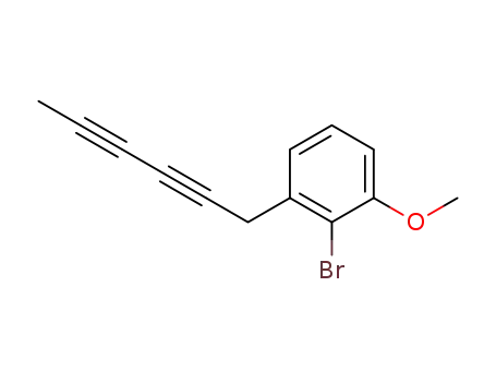Molecular Structure of 10401-06-6 (1-(2-Brom-3-methoxy-phenyl)-hexa-2,4-diin)