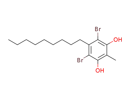 Molecular Structure of 61621-56-5 (1,3-Benzenediol, 4,6-dibromo-2-methyl-5-nonyl-)