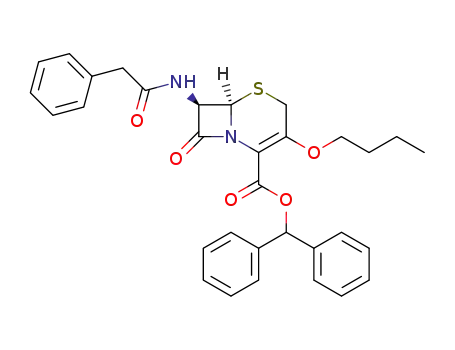 (6<i>R</i>)-3-butoxy-8-oxo-7<i>t</i>-(2-phenyl-acetylamino)-(6<i>r</i><i>H</i>)-5-thia-1-aza-bicyclo[4.2.0]oct-2-ene-2-carboxylic acid benzhydryl ester