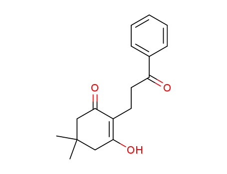Molecular Structure of 61761-94-2 (2-Cyclohexen-1-one, 3-hydroxy-5,5-dimethyl-2-(3-oxo-3-phenylpropyl)-)