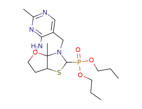 Molecular Structure of 21585-60-4 ([3-(4-amino-2-methyl-pyrimidin-5-ylmethyl)-3a-methyl-hexahydro-furo[2,3-<i>d</i>]thiazol-2-yl]-phosphonic acid dipropyl ester)