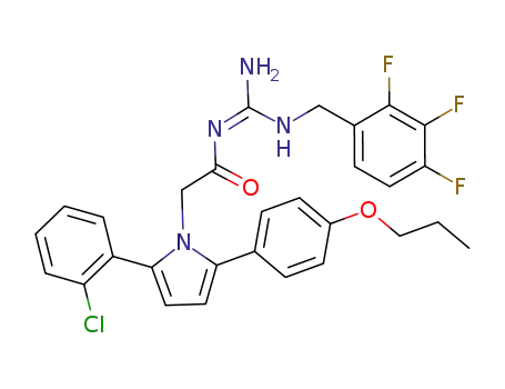 1H-Pyrrole-1-acetamide,
2-(2-chlorophenyl)-N-[imino[[(2,3,4-trifluorophenyl)methyl]amino]methyl]-
5-(4-propoxyphenyl)-