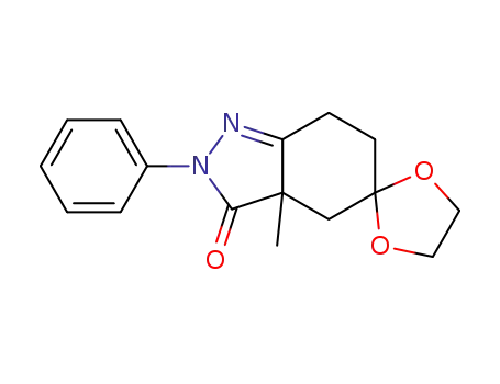 3'a-methyl-2'-phenyl-3'a,4',6',7'-tetrahydro-2'<i>H</i>-spiro[[1,3]dioxolane-2,5'-indazol]-3-one