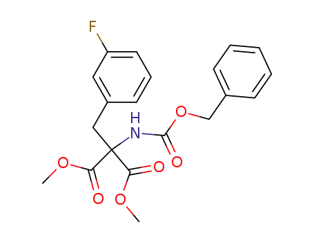 Molecular Structure of 49759-51-5 (2-Benzyloxycarbonylamino-2-(3-fluoro-benzyl)-malonic acid dimethyl ester)