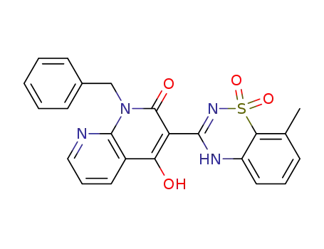 1-benzyl-4-hydroxy-3-(8-methyl-1,1-dioxido-4H-1,2,4-benzothiadiazin-3-yl)-1,8-naphthyridin-2(1H)-one