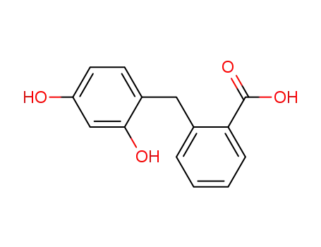 Molecular Structure of 91000-72-5 (Benzoic acid, 2-[(2,4-dihydroxyphenyl)methyl]-)