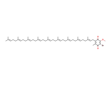 Molecular Structure of 65955-42-2 (2-Bromo-3-methoxy-6-methyl-5-((2E,6E,10E,14E,18E,22E,26E,30E)-3,7,11,15,19,23,27,31,35-nonamethyl-hexatriaconta-2,6,10,14,18,22,26,30,34-nonaenyl)-[1,4]benzoquinone)