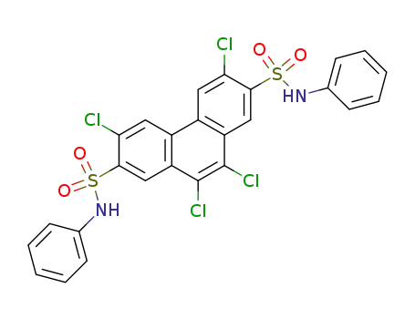 Molecular Structure of 20851-93-8 (3,6,9,10-Tetrachlor-2,7-bis-(N-phenyl-sulfamoyl)-phenanthren)