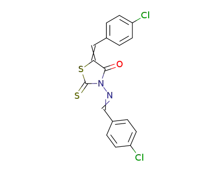 Molecular Structure of 17521-25-4 (5-(4-chlorobenzylidene)-3-[(4-chlorobenzylidene)amino]-2-thioxo-1,3-thiazolidin-4-one)