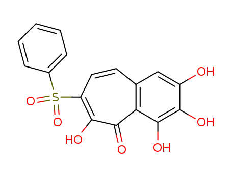 Molecular Structure of 4087-22-3 (4',5',6'-Trihydroxy-3-benzolsulfonyl-6,7-benzo-tropolon)