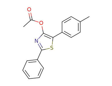 Molecular Structure of 65752-47-8 (4-Thiazolol, 5-(4-methylphenyl)-2-phenyl-, acetate (ester))