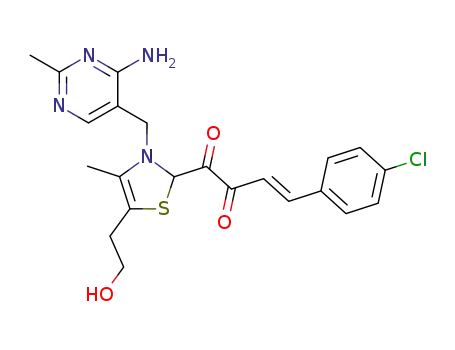 1-[3-(4-amino-2-methyl-pyrimidin-5-ylmethyl)-5-(2-hydroxy-ethyl)-4-methyl-2,3-dihydro-thiazol-2-yl]-4<i>t</i>-(4-chloro-phenyl)-but-3-ene-1,2-dione