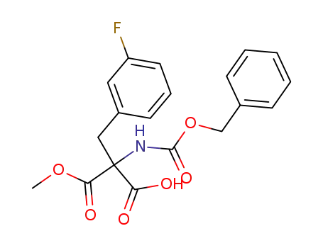 Molecular Structure of 49864-42-8 (2-Benzyloxycarbonylamino-2-(3-fluoro-benzyl)-malonic acid monomethyl ester)