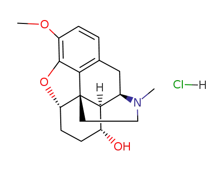Molecular Structure of 2202-06-4 (4,5α-epoxy-3-methoxy-17-methyl-(14α)-morphinan-8α-ol; hydrochloride)