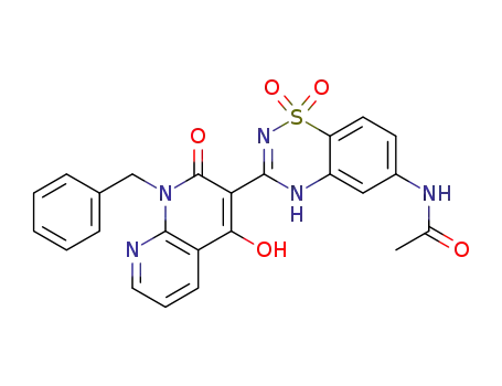 N-[3-(1-benzyl-4-hydroxy-2-oxo-1,2-dihydro-1,8-naphthyridin-3-yl)-1,1-dioxido-4H-1,2,4-benzothiadiazin-6-yl]acetamide