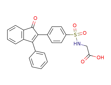 Molecular Structure of 13741-96-3 (Glycine, N-[[4-(1-oxo-3-phenyl-1H-inden-2-yl)phenyl]sulfonyl]-)