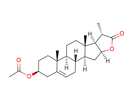 Molecular Structure of 1173-11-1 (3β-acetoxy-16β-hydroxy-bisnor-5-en-cholanic acid (22->16) lactone)