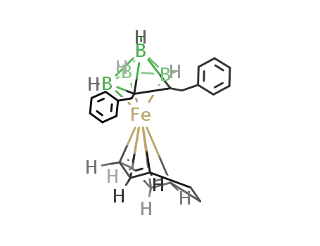 Molecular Structure of 105472-15-9 ({(CH2Ph)2C2B4H4}Fe(η6-C8H10))