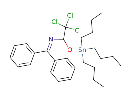 Molecular Structure of 34982-49-5 ((C<sub>4</sub>H<sub>9</sub>)3SnOCH(CCl<sub>3</sub>)NC(C<sub>6</sub>H<sub>5</sub>)2)