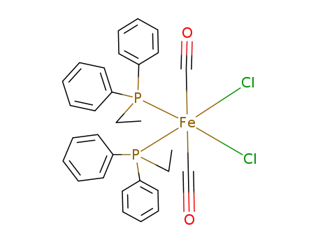 Molecular Structure of 16684-94-9 ((CO)2Fe(P(C<sub>6</sub>H<sub>5</sub>)2C<sub>2</sub>H<sub>5</sub>)2Cl<sub>2</sub>)