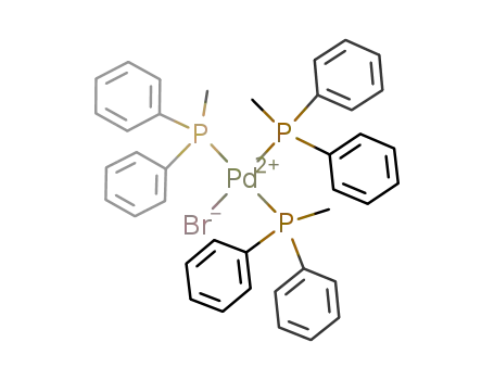 [(CH<sub>3</sub>)(C<sub>6</sub>H<sub>5</sub>)2P]3PdBr<sup>(1+)</sup>
